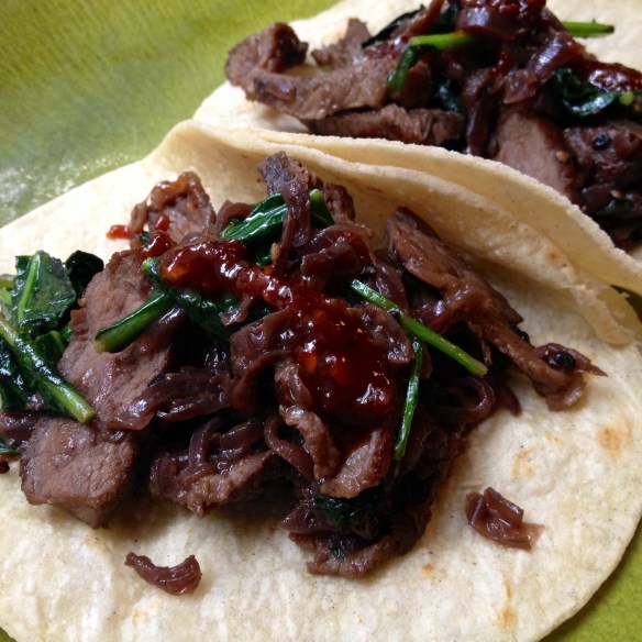 Leftover Steak and Kale Tacos
