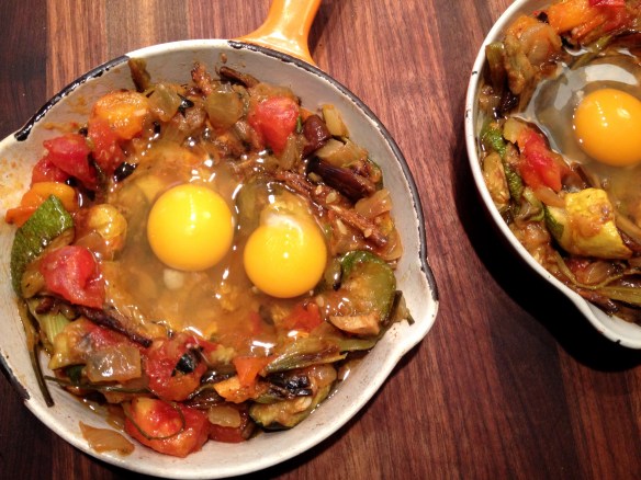 Ratatouille Shirred Eggs Before