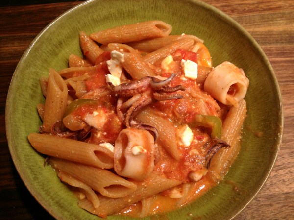 Penne Squid Tomato Feta
