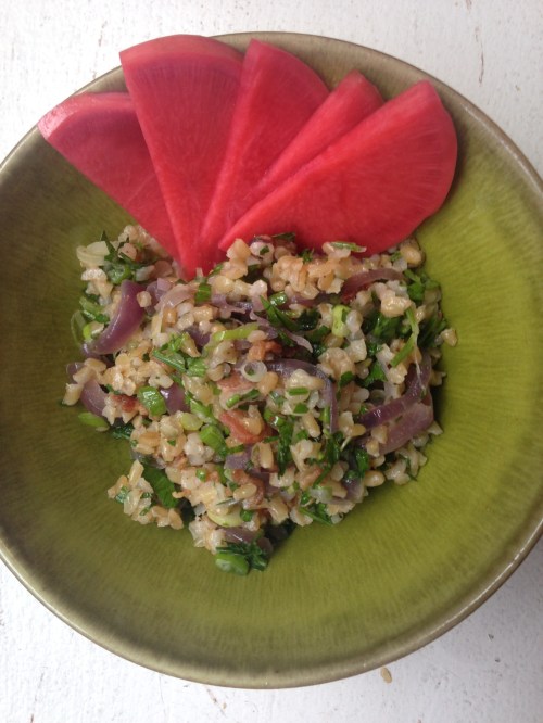Bacon and Onion Bulgur Salad