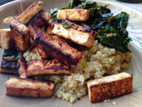 Garlic-Ginger Tofu and Collards